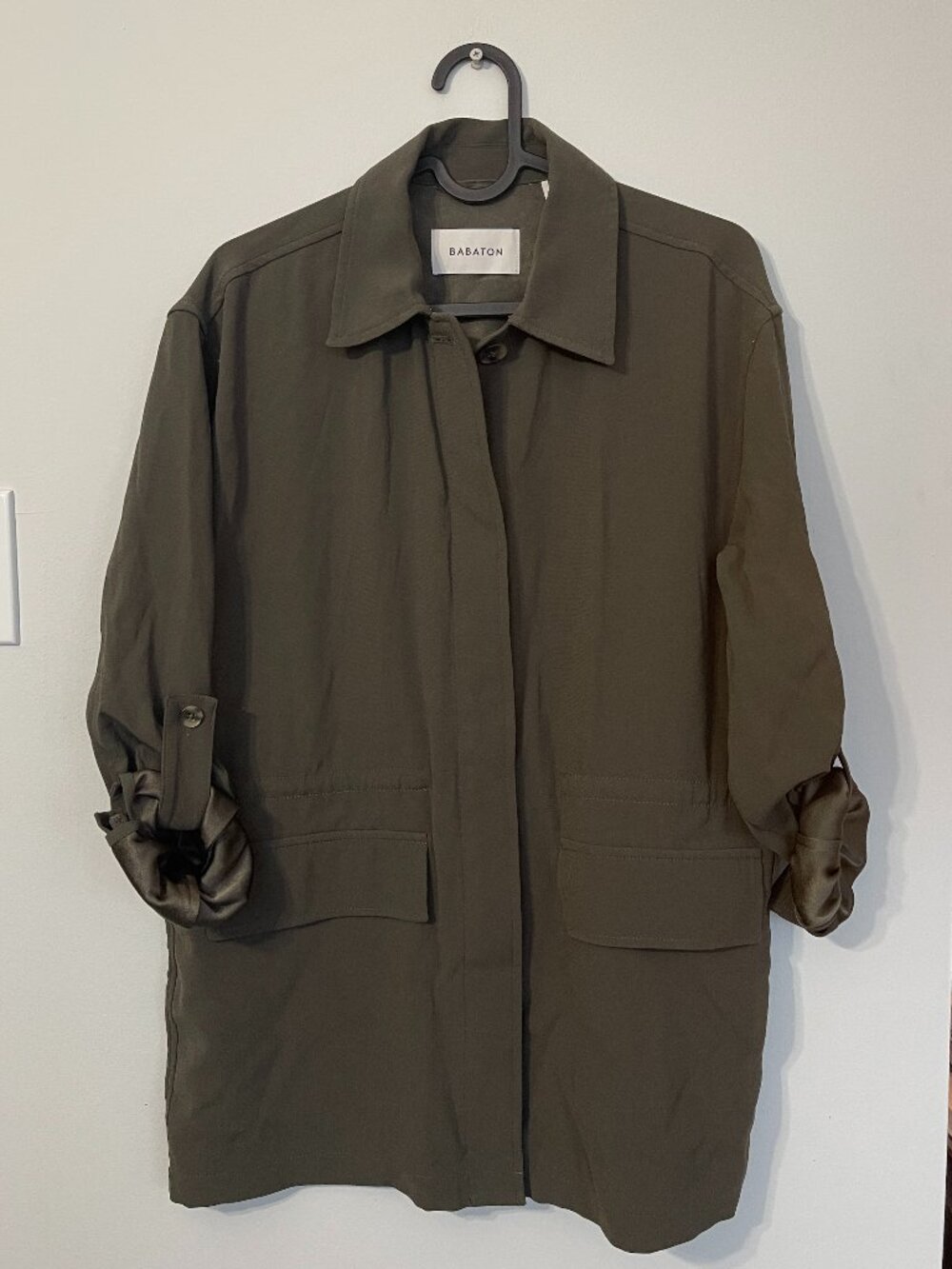 ARITZIA BABATON MILITARY STYLE JACKET IN KHAKI GREEN SIZE XS